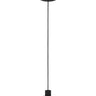 Eaves modern LED disc pendant light in Nightshade Black finish, warm 3000K lighting.