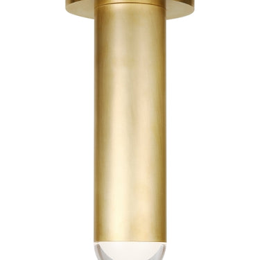 Natural Brass Ebell LED flush mount for hallway with 2700K warm light