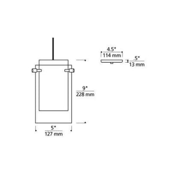 Echo Style Clear Glass Mini Pendant for Residential Lighting Projects, Line Drawing