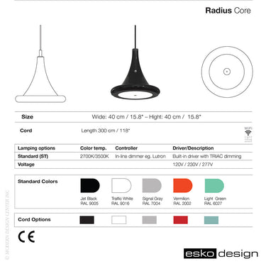 Radius Core Pendant by Esko Design | Esko Design | LoftModern