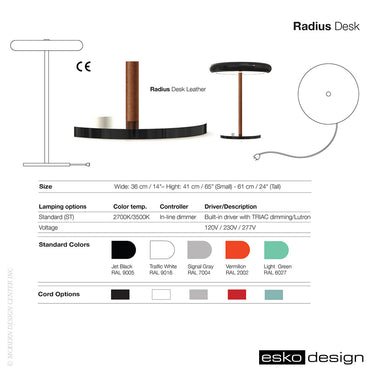 Radius Desk Lamp Leather by Esko Design | Esko Design | LoftModern