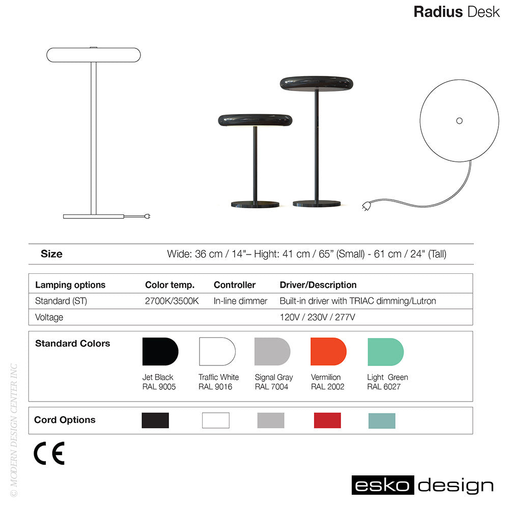 Radius Desk Lamp by Esko Design | Esko Design | LoftModern