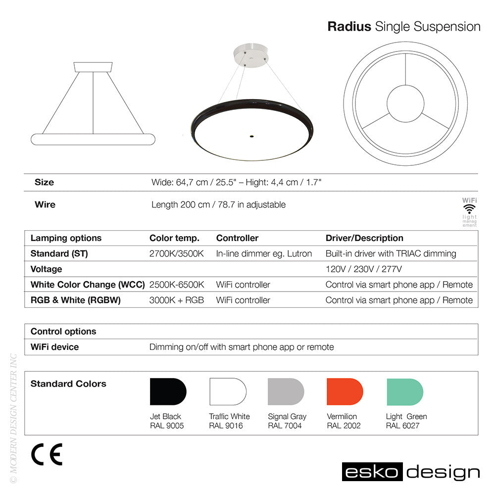 Radius Single Suspension by Esko Design | Esko Design | LoftModern