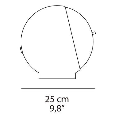 Eva table lamp close-up showing circular light opening and warm LED glow for ambient office lighting