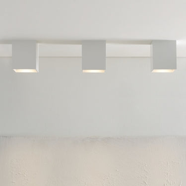 Exo 6" LED ceiling light, residential bedroom accent, white trim.