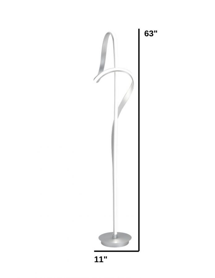 Finesse Decor Budapest LED Silver 63" Tall Floor Lamp - Dimmable
