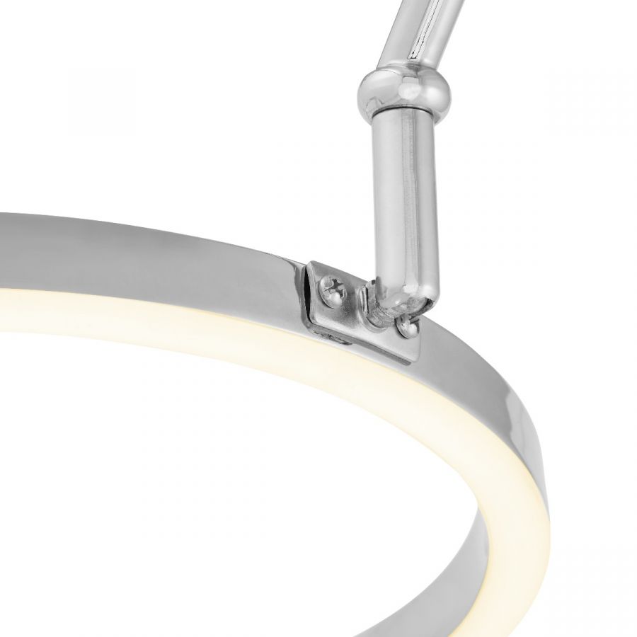 Finesse Decor LED Three Ring Hong Kong Arc Floor lamp - Chrome, Not Dimmable