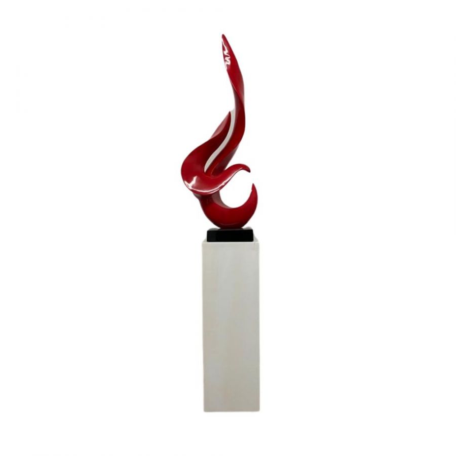 Finesse Decor Red Flame Floor Sculpture With White Stand 65" Tall