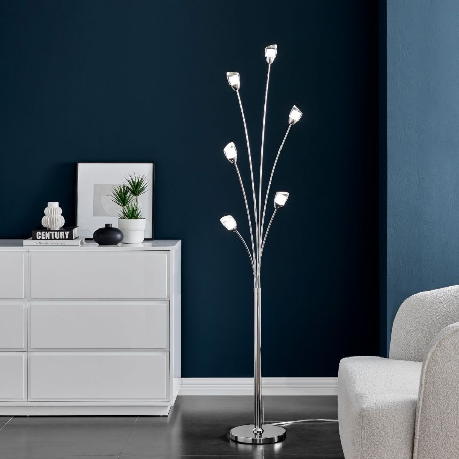 Finesse Decor Flower Acrylic Floor Lamp - 6 Light