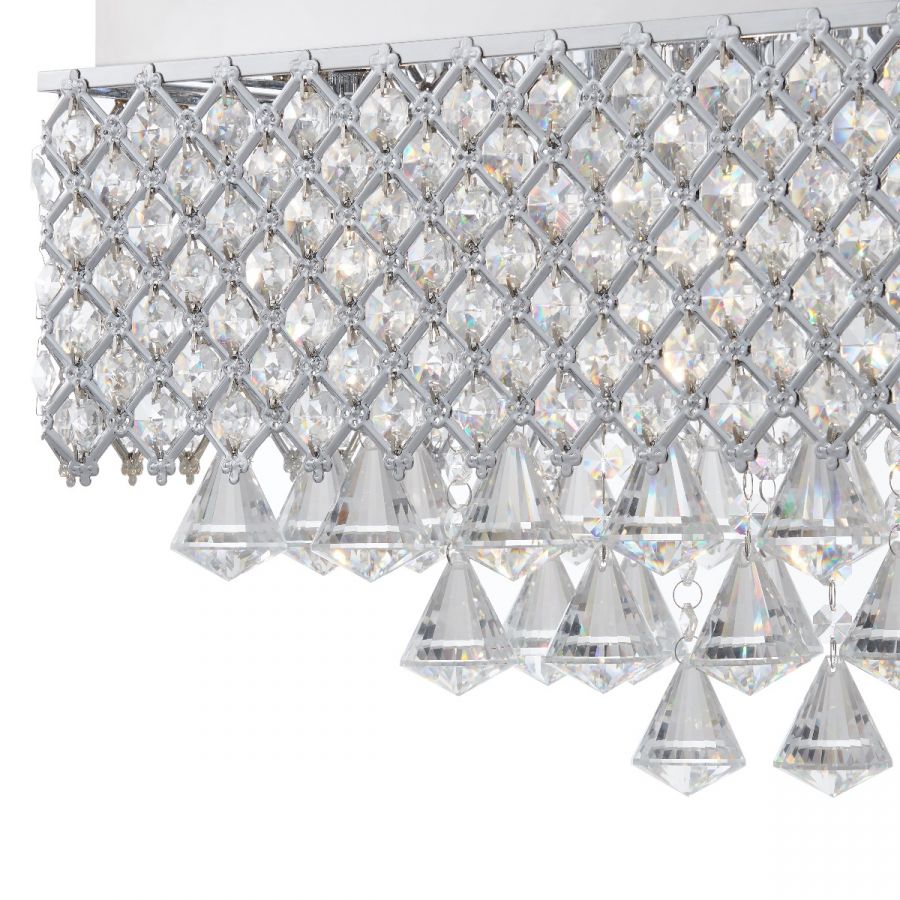 Finesse Decor Cinderella Crystal Rectangular Chandelier - 12 Light