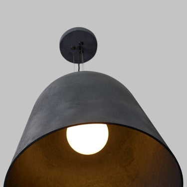 Large contemporary commercial lighting fixture, sand cast aluminum shade.