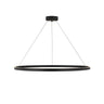 48 inch matte black LED ring chandelier with dimmable lighting for modern dining rooms