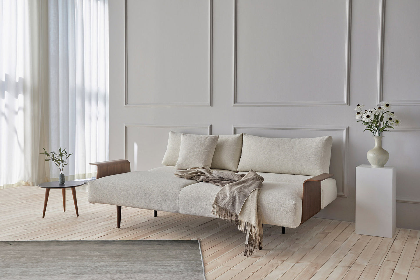 Innovation Frode Sofa Bed with Walnut Arms