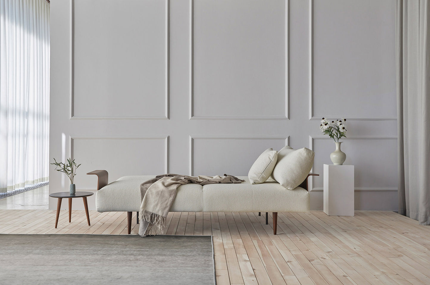Innovation Frode Sofa Bed with Walnut Arms