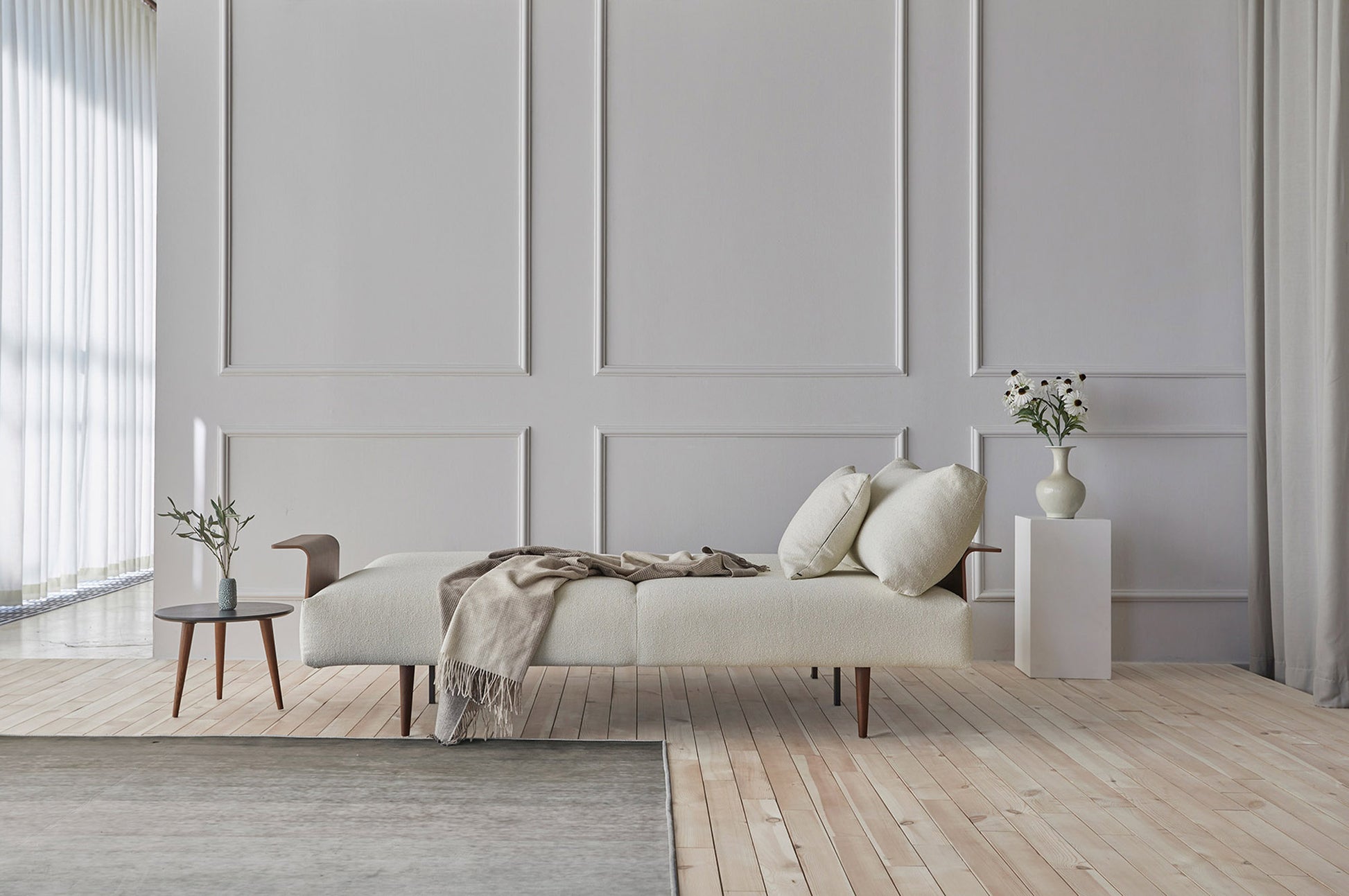 Innovation Frode Sofa Bed with Walnut Arms