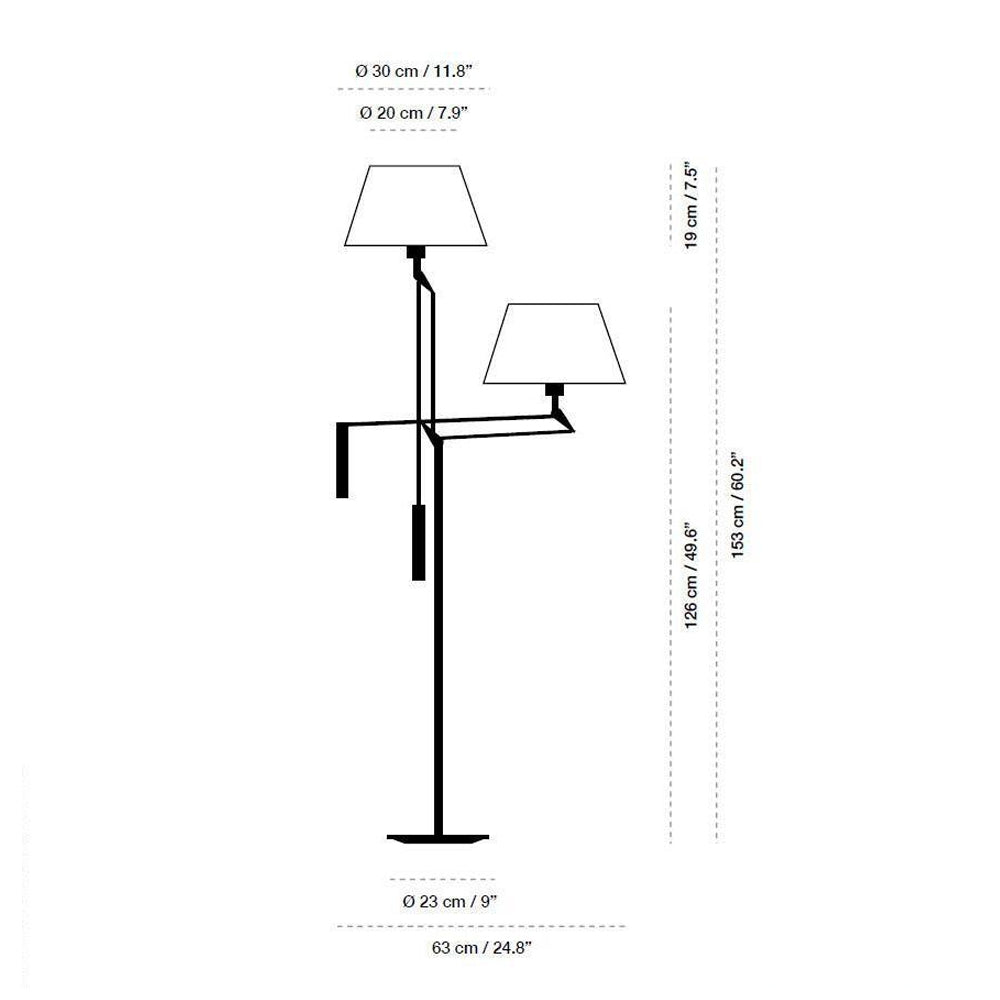 Galilea Floor Lamp Spec Sheet - Sleek Metal Structure Floor Lamp