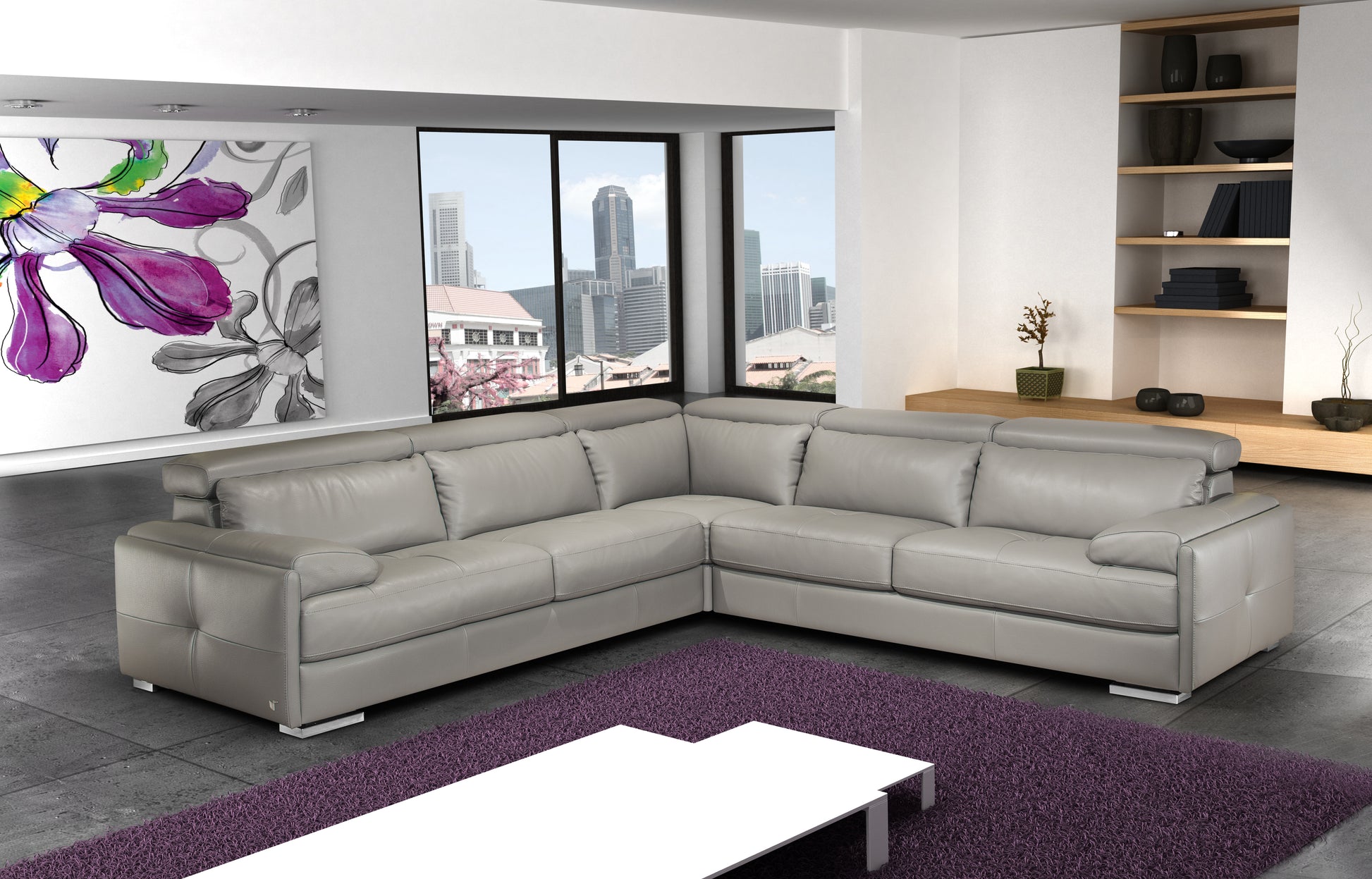 Gary Italian Leather Sectional by JM