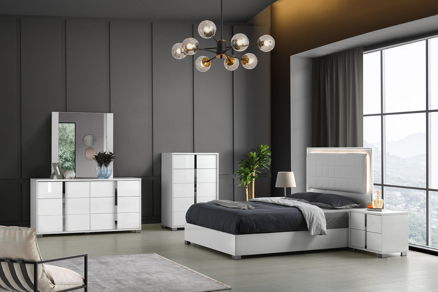 Giulia King Bed White by JM