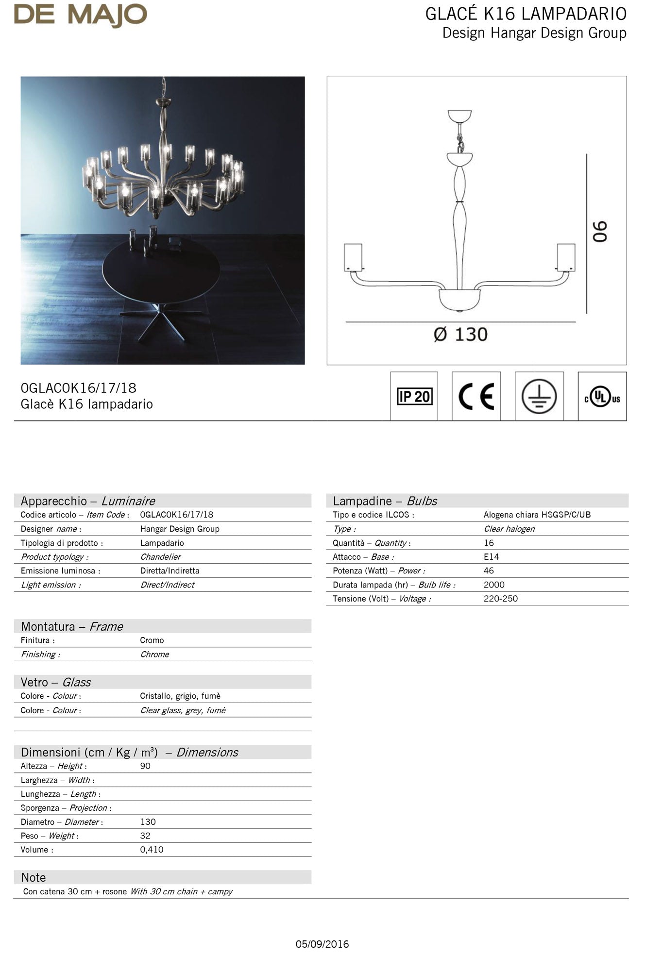 De Majo Glace Chandelier
