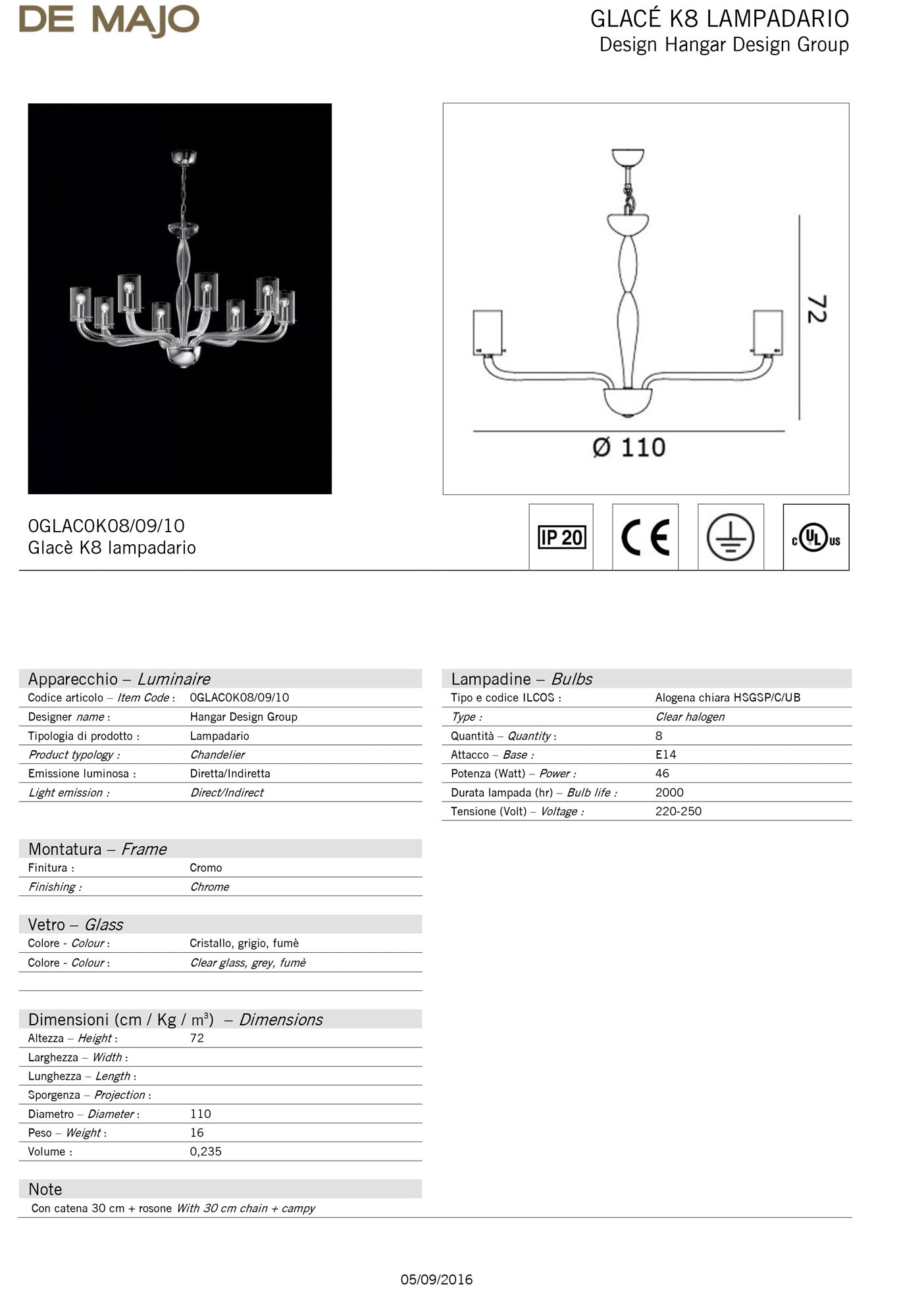De Majo Glace Chandelier