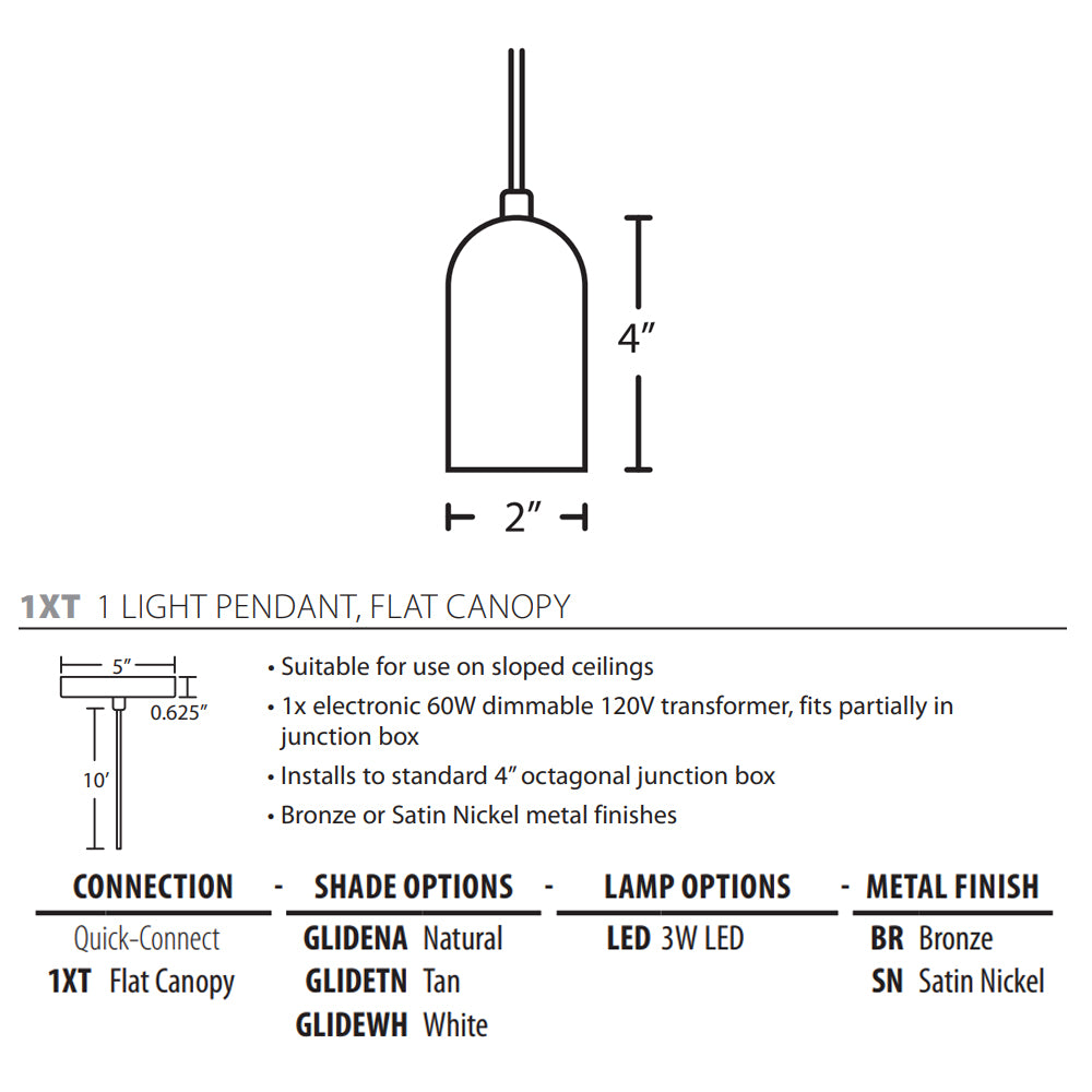 Besa Lighting Glide Pendant Light