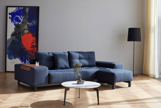 Innovation Deluxe Excess Ottoman Black Wood Legs