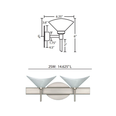 Besa Lighting Hoppi 2 Round Canopy Vanity Light