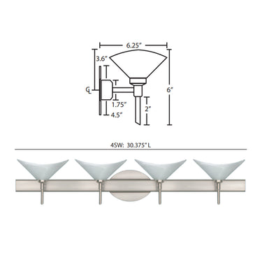 Besa Lighting Hoppi 4 Round Canopy Vanity Light