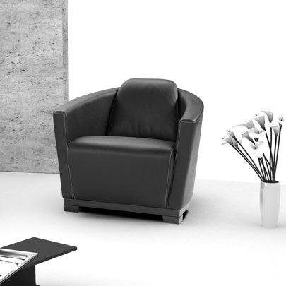 Hotel Chair Black Italian Leather by JM