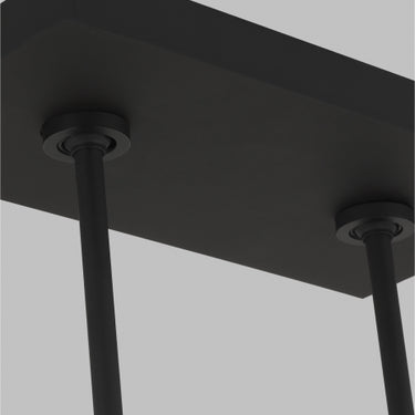 Matte black 47-inch LED pendant lighting for contemporary commercial interiors