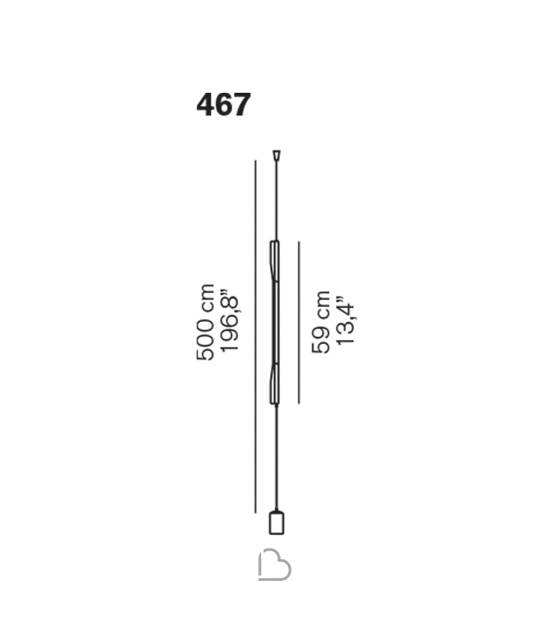 Ilo Vertical 467 Suspension Lamp by Oluce