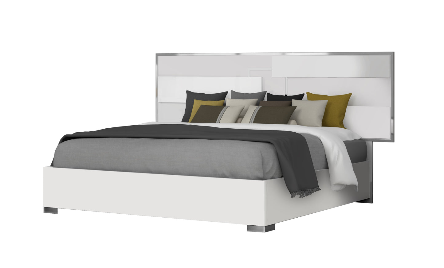 Infinity King Bed Bianco Lucido by JM