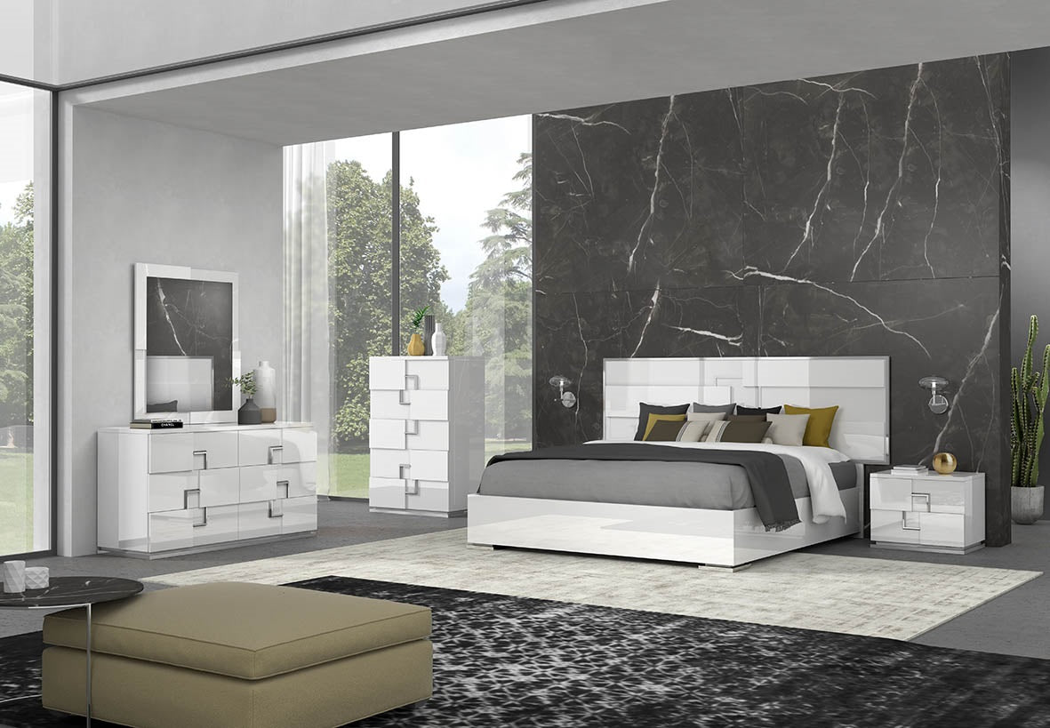 Infinity King Bed Bianco Lucido by JM