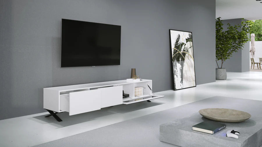 B-modern Influencer 90 inch TV Stand White