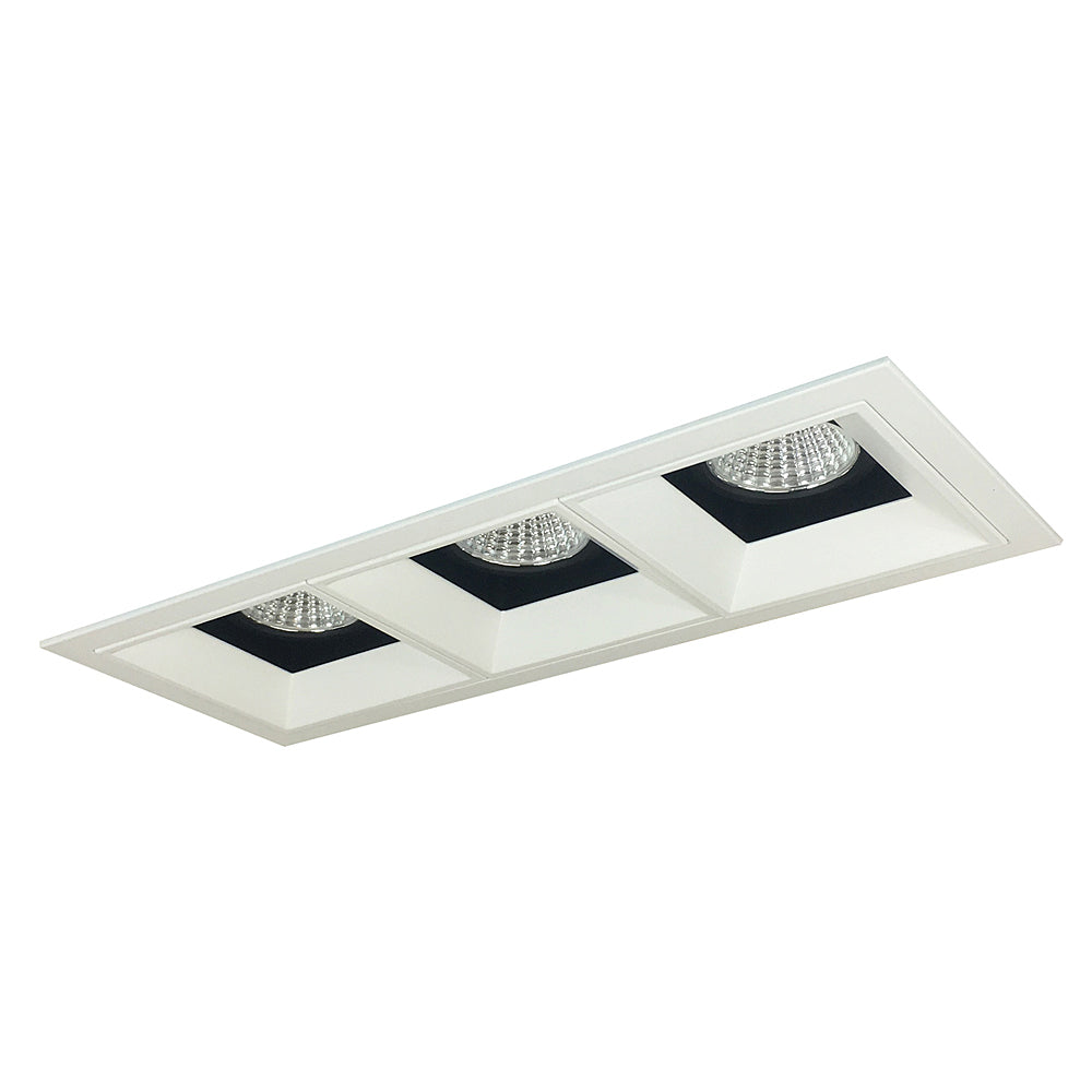 Nora Lighting Iolite MLS Three Head Adjustable Snoot / Fixed Downlight / Wall Wash, Flanged
