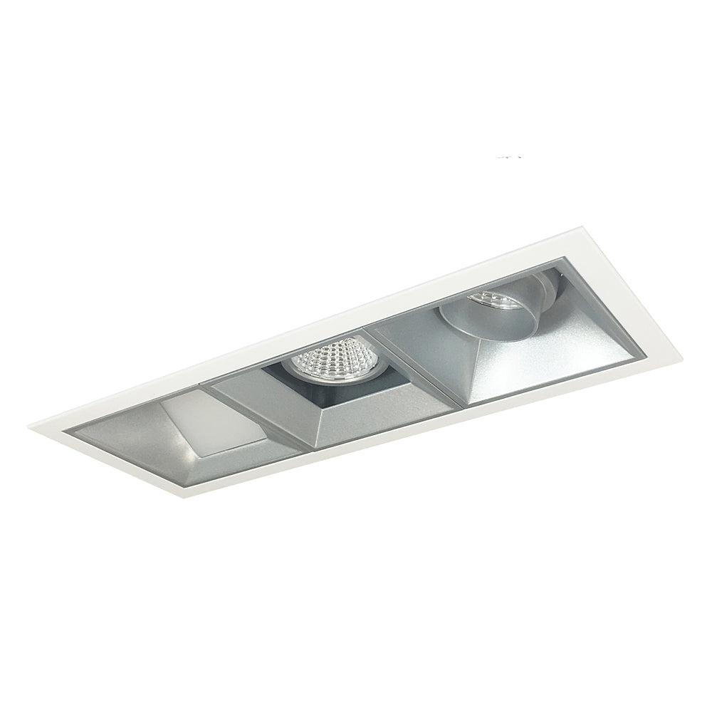 Nora Lighting Iolite MLS Three Head Adjustable Snoot / Fixed Downlight / Wall Wash, Flanged
