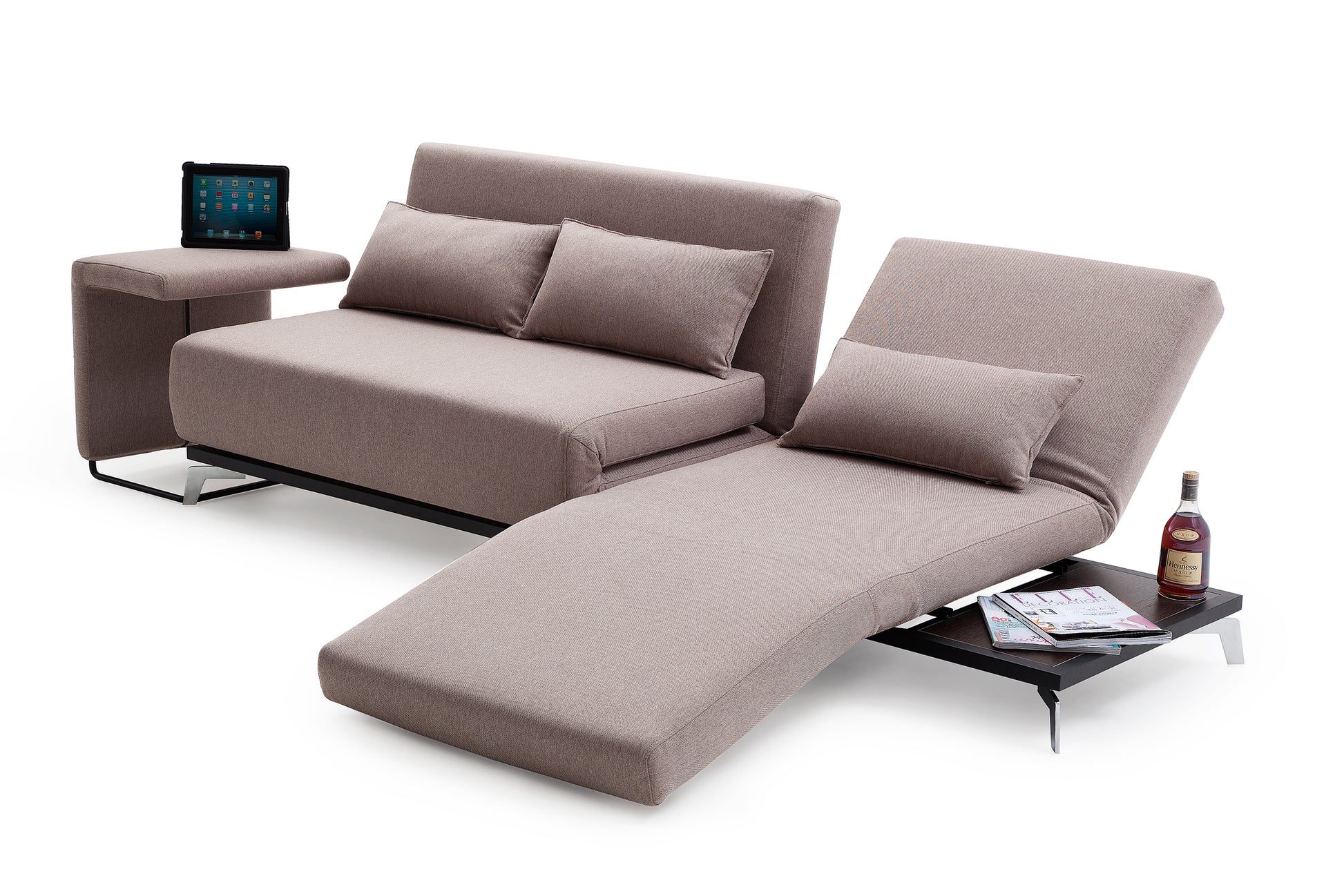 Premium Sofa Bed Jh033 Beige Fabric by JM