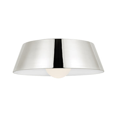 Polished Nickel Joni LED Ceiling Fixture, modern round flush mount for hallway
