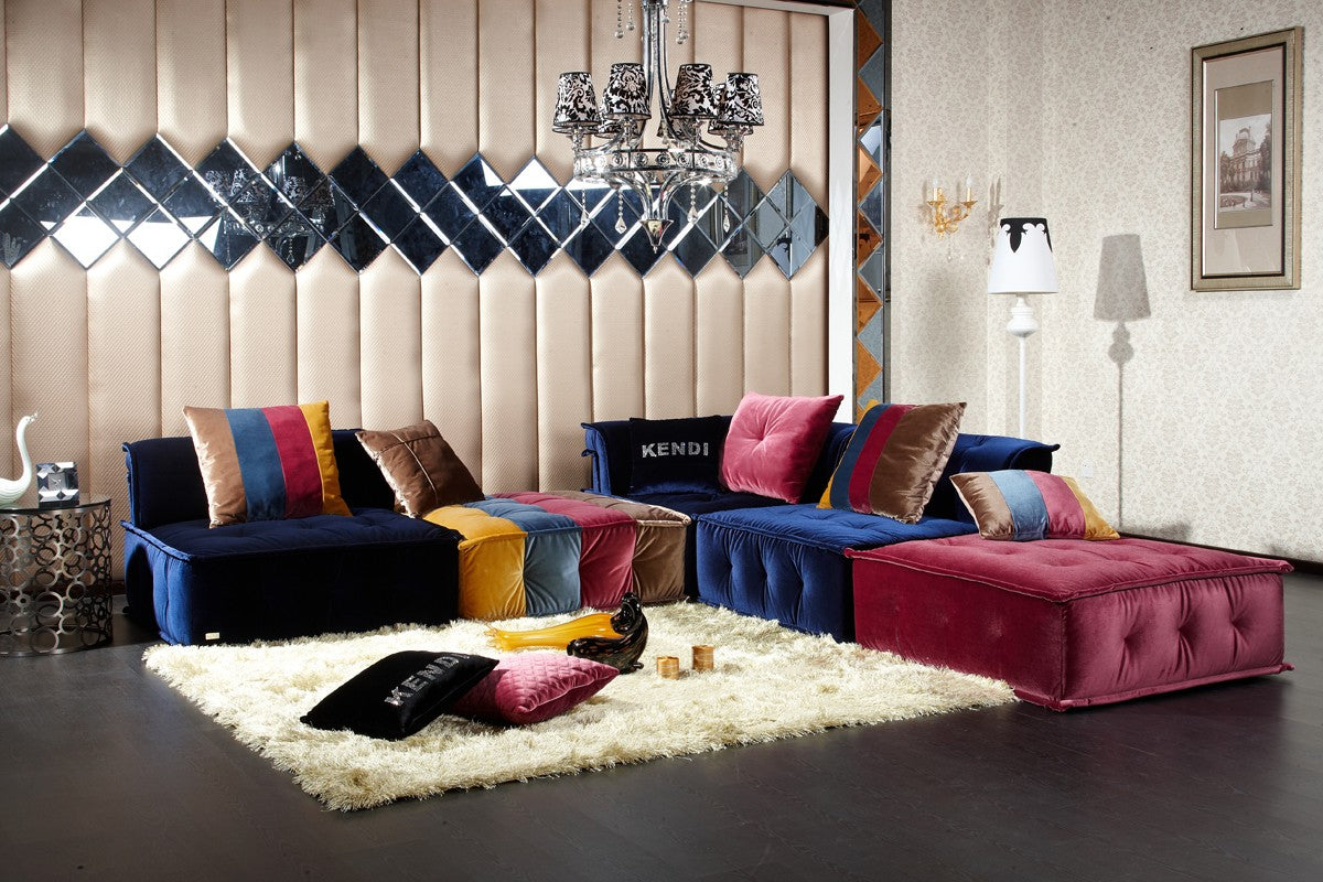 VIG Furniture Divani Casa Dubai Multicolored Fabric Modular Sectional Sofa