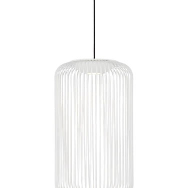 Kai 1 LED pendant light by Visual Comfort in a modern, clean studio setting in matte white finish.