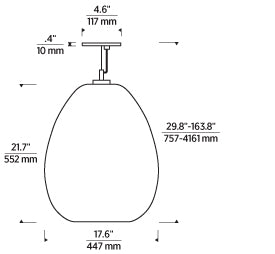 Tech Lighting Kapoor Large Pendant Dimensions