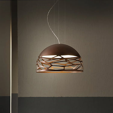 Italian designer pendant lamp Kelly Dome by Lodes illuminating dining room interior