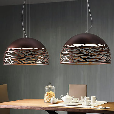 Kelly Dome Pendant Light by Lodes in Matte White for modern kitchen lighting décor