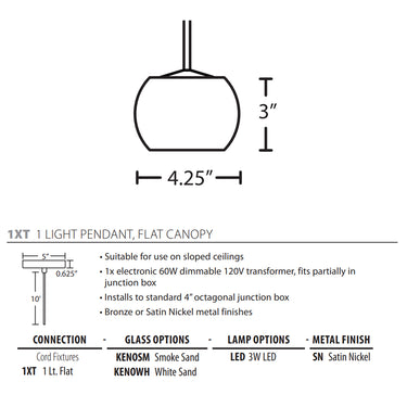 Besa Lighting Keno Mini Pendant