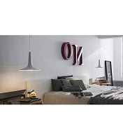 Contemporary Kin 478 ceiling lamp with flared aluminum body and LED lighting