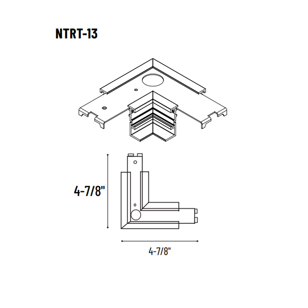 Nora Lighting L-Connector Housing for Recessed Track Housing