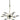 Framburg Comet 12 - Light Antique Brass with Matte Black Accents Chandelier L1072 AB/MBLACK