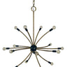 Framburg Comet 16 - Light Antique Brass with Matte Black Accents Chandelier L1076 AB/MBLACK