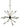 Framburg Comet 16 - Light Antique Brass with Matte Black Accents Chandelier L1076 AB/MBLACK