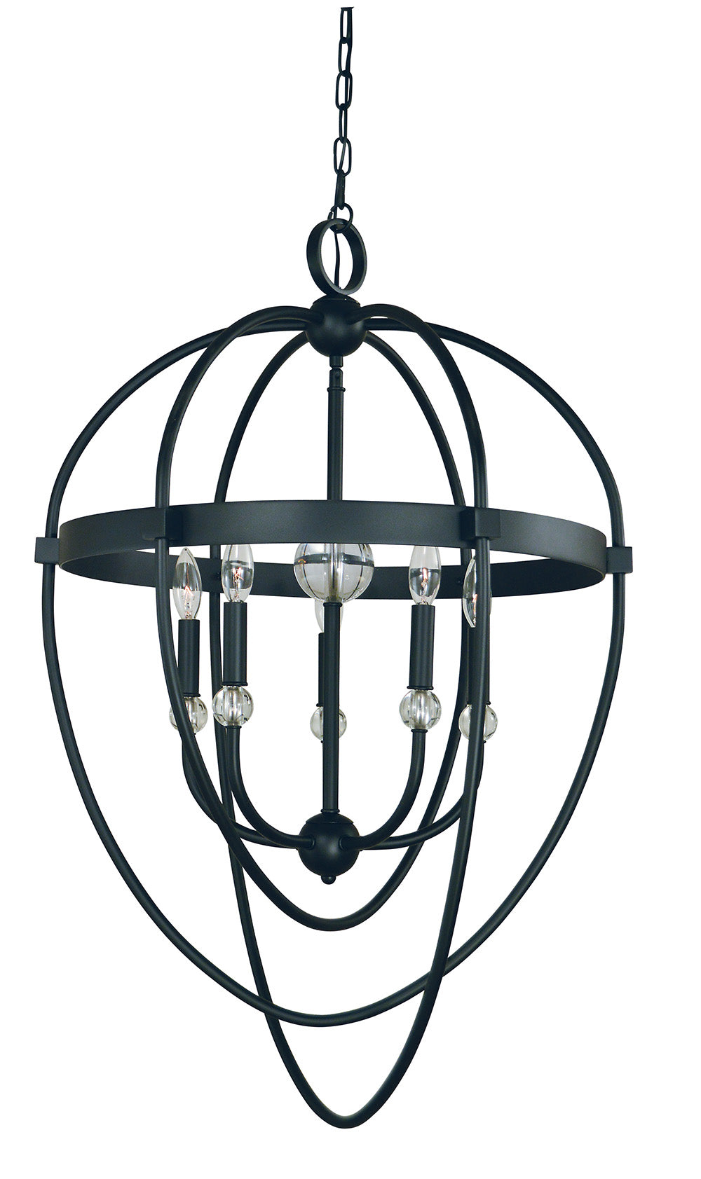 Framburg 5-Light Matte Black Aurora Chandelier